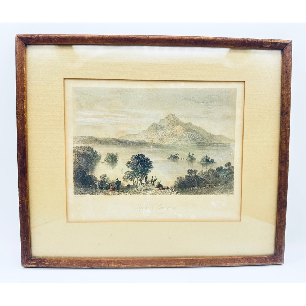 Antique WH Bartlett Orford Mountain Eastern Townships Quebec Engraving Framed
